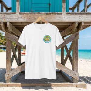 WHITE UNISEX LOGO 'BREWED FOR OUR BEACH' TEES