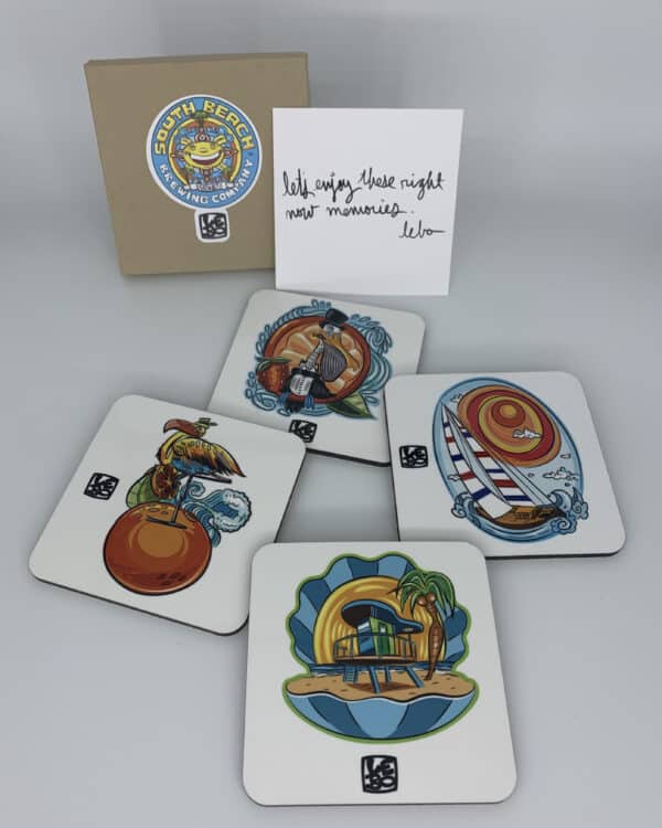 'LEBO FOR SBBC' COASTER SET (4)