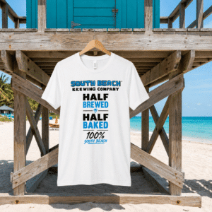 WHITE "HALF BREWED, HALF BAKED" TEES